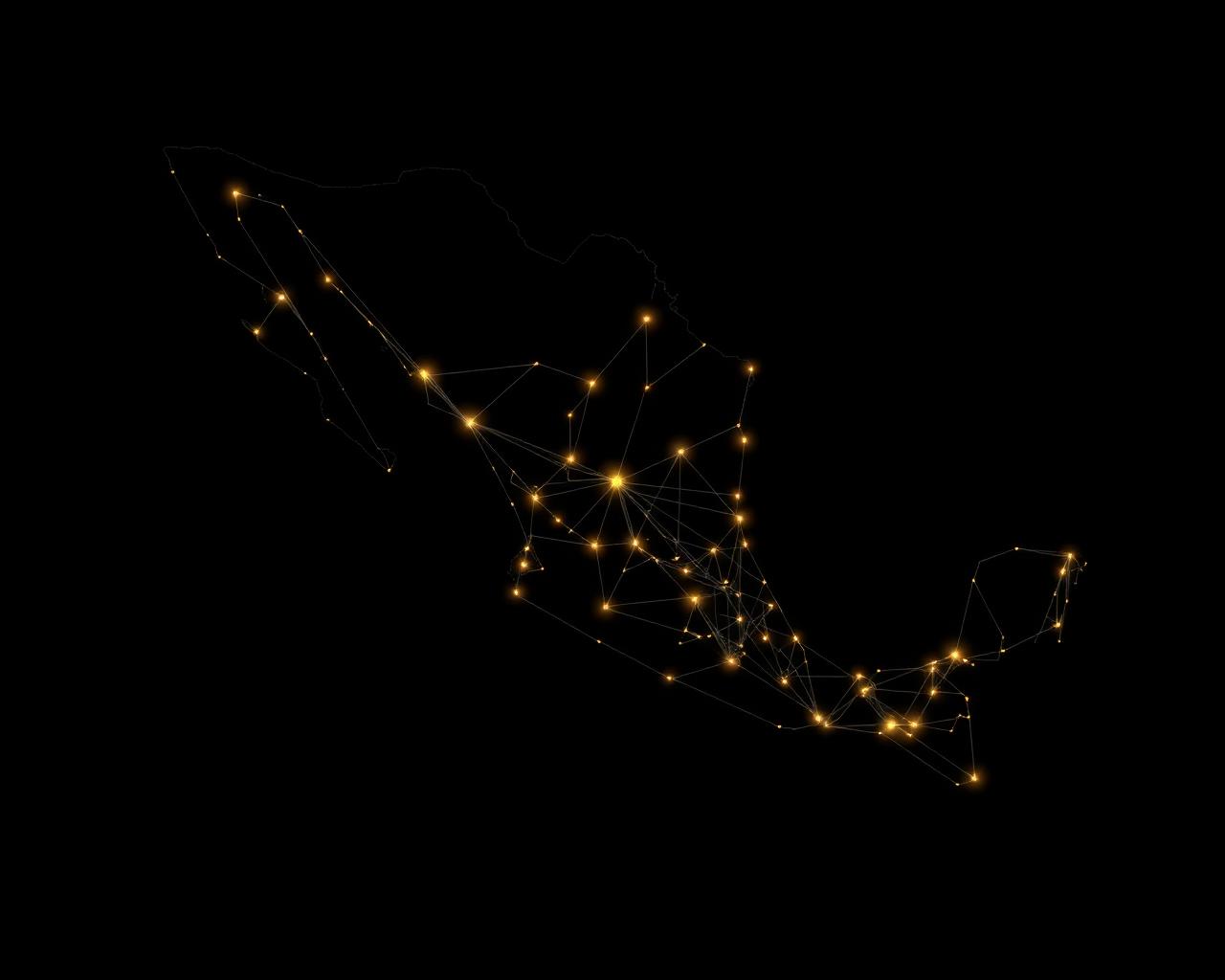Mapa de la red nacional AMI conectando 32 estados de México